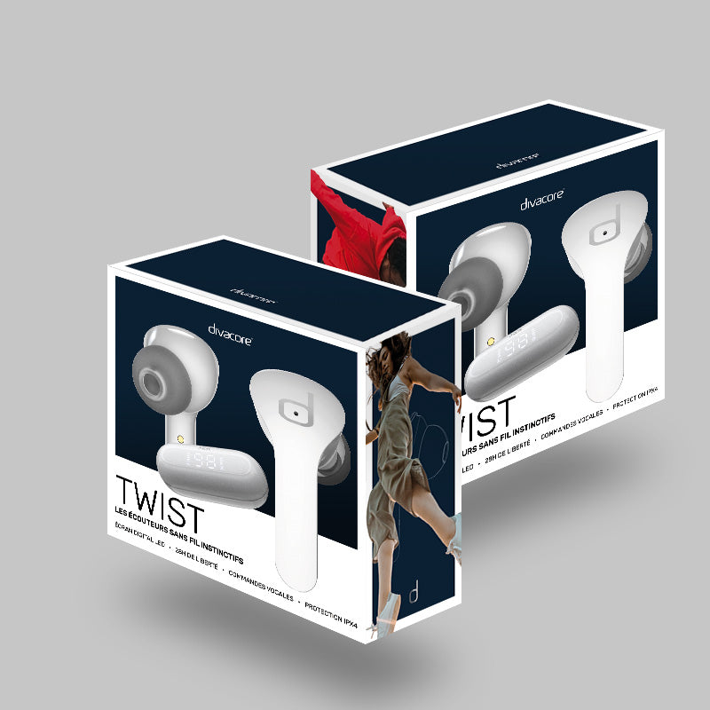 Packaging écouteurs Twist de Divacore